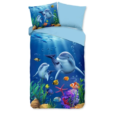 Afbeelding van Pure Kinderdekbedovertrek &quot;dolfijnen / zee&quot; Blauw (140x200/220 cm) Microfiber