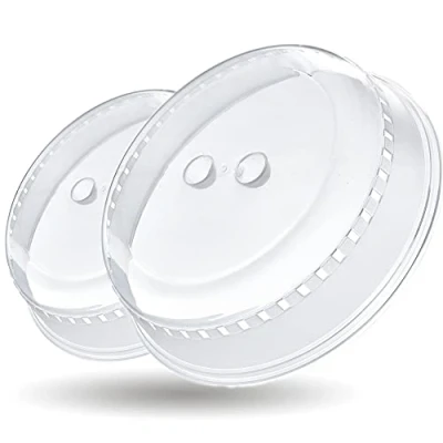 Afbeelding van Magnetronservies, borden, magnetronafdekking, kap, aromabescherming, bordenkap, vliegenkap, spatbescherming, vliegen, cloche, greepgat, stapelbaar, dubbelpak, Ø 26 &amp; 23 cm