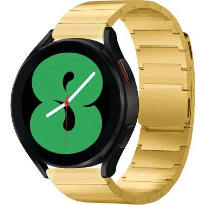 Afbeelding van Selencia Stalen magnetisch 20 mm bandje Geschikt voor Samsung Galaxy Watch 6 (Classic) / 5 (Pro) 4 3 Garmin Venu 2 plus Sq Forerunner 245 55 Goud