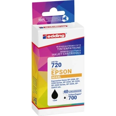 Afbeelding van Edding Inktcartridge vervangt Epson 604XL, T10H1 Compatibel Zwart EDD 720 18
