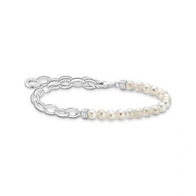 Afbeelding van Thomas Sabo Half Bead Chain Armband Collection, 14,00 17,00 cm, Sterling zilver, Geen Edelsteen, edelsteen