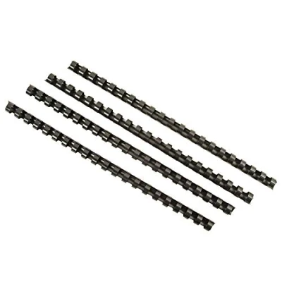 Afbeelding van RAYSON 100 stuks bindkammen van kunststof, 21 ringen, 8 mm, zwart