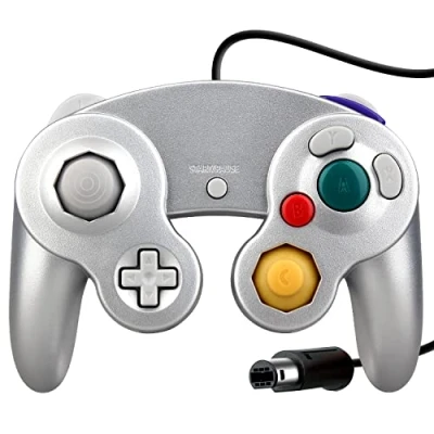 Afbeelding van OSTENT Bedrade gamepad, compatibel met Nintendo Gamecube NGC, videogame, zilverkleurig