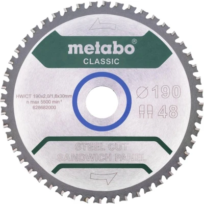 Afbeelding van Metabo 628684000 Cirkelzaagblad 190 x 30 mm Aantal tanden: 48 1 stuk(s)