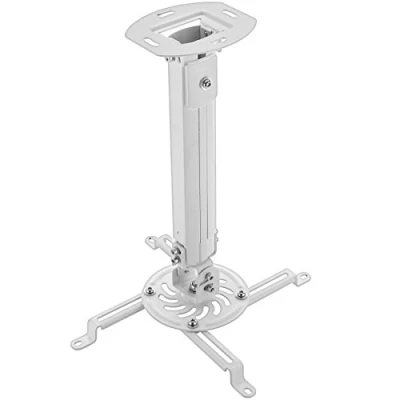 Afbeelding van deleyCON Universele Beamerhouder Plafondbevestiging + 15 Kantelbaar 360 Draaibaar tot 13,5Kg In Hoogte Verstelbaar 380mm 580mm Kabelgeleider Wit