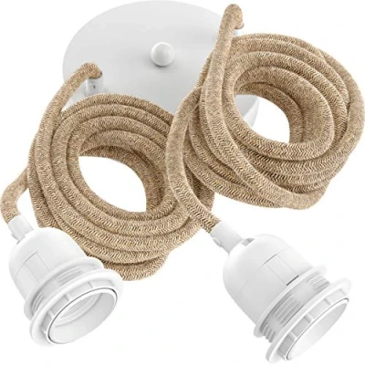 Afbeelding van Lampfitting voor plafond Natuur 2 fittings wit