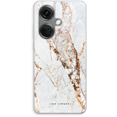 Afbeelding van Case Company® hoesje geschikt voor OnePlus Nord CE 3 Goud marmer Soft Cover Telefoonhoesje Bescherming aan alle Kanten en Schermrand