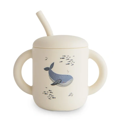 Afbeelding van Mushie Oefenbeker met rietje Whales