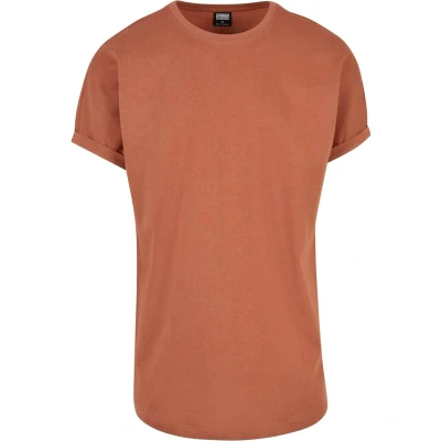 Afbeelding van Urban Classics LONG Shaped Turnup Tshirt basic, Heren, Maat: 4XL, Terracotta