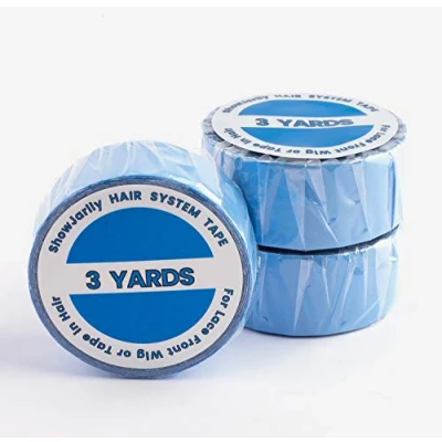 Afbeelding van ShowJarlly dubbelzijdig plakband, 1 rol blauw, verpakkingstape met lace opzetstukken