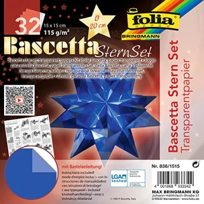 Image de folia Feuilles de papier pliable étoile Bascetta, bleu