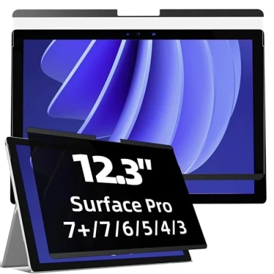 Afbeelding van Magnetisch privacyfilter, compatibel met Microsoft Surface Pro 7+/7/6/5/4/3, afneembare displaybescherming 4/5/6/7, anti inkijk folie, blauwlichtfilter, 12,3 inch