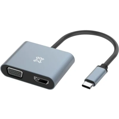 Afbeelding van XtremeMac USB C naar HDMI/VGA adapter 60 Hz 1920x1080p Full HD Grijs