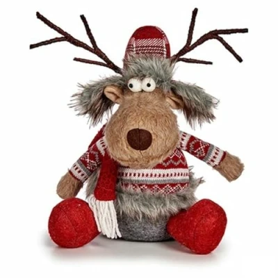 Afbeelding van Decoratieve figuren Herten Wit Bruin Rood Grijs 17 x 30 27 cm (4 Stuks)