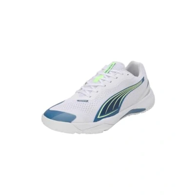 Afbeelding van Puma Solarstrike III Handbalschoenen, Heren, Maat: 42, White/blue horizon Textiel/ synthetisch