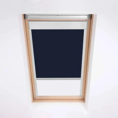 Afbeelding van Skylight Verduisteringsrolgordijn voor Velux dakvensters Zilverkleurig aluminium frame MK04 (marineblauw)