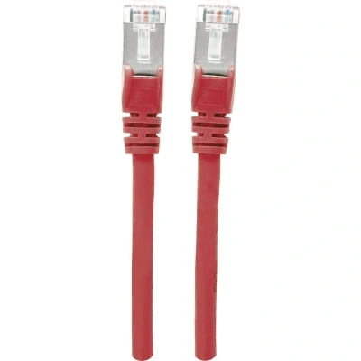 Afbeelding van Intellinet 741118 RJ45 Netwerkkabel, patchkabel CAT 6A S/FTP 15.00 m Rood Folie afscherming, Afscherming gevlochten, Afgeschermd, Halogeenvrij 1 stuk(s)