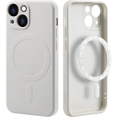 Afbeelding van iMoshion Hoesje Geschikt voor iPhone 13 Mini Siliconen Color Backcover MagSafe Beige