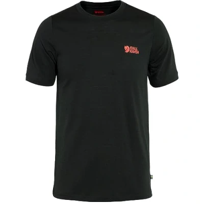 Afbeelding van Abisko Wool Logo SS Shirt Heren Black 990 L Zwart Outdoor