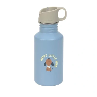 Image de LÄSSIG Gourde en acier inoxydable sans BPA 500 ml pour enfants, crèche, maternelle, anti fuite avec bouchon boisson sportive/bouteille inoxydable, motif fête bleue/verte