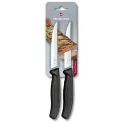 Afbeelding van Victorinox Steakmessen Swiss Classic Zwart Gekarteld 2 Stuks