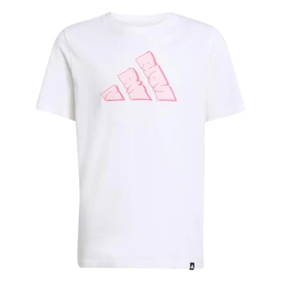 Afbeelding van adidas Performance Graffiti Junior Unisex Tshirt print voor kinderen, Maat: 140, White