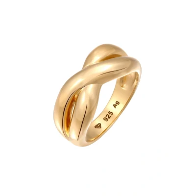Afbeelding van Elli Twisted Basic Ring, Dames, Maat: 54, Gold coloured