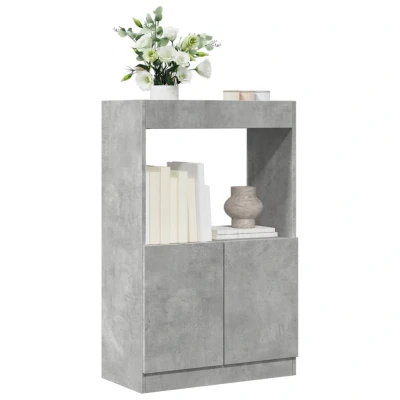 Afbeelding van Hoge kast 63x33x100 cm bewerkt hout betongrijs