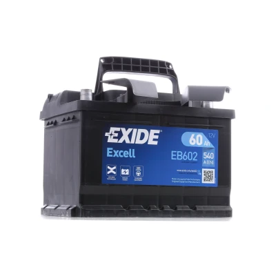 Afbeelding van EXIDE EXCELL EB602 Accu 12V 60Ah 520A B13 OPEL: Corsa C Hatchback, Combo Box Body / Estate, FORD: Focus 2, AUDI: 90 B3