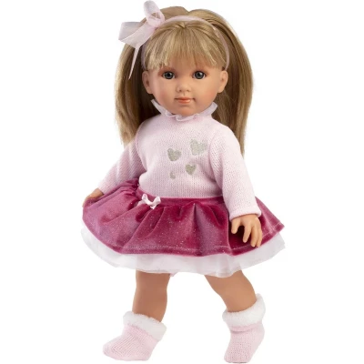 Afbeelding van Llorens Pop Elena Met roze Rokje 35cm