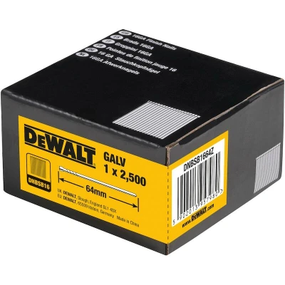 Afbeelding van DeWALT DNBSB1664Z 16 Gauge GAL Spijkers 1.5x64mm 2500 stuks