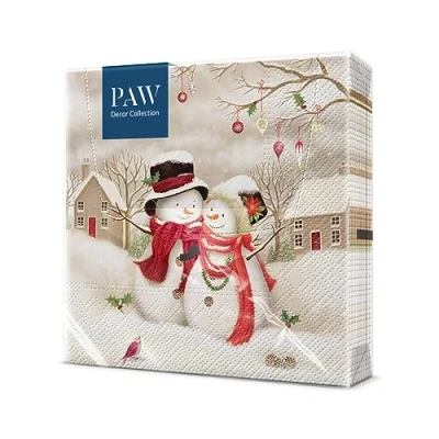 Afbeelding van PAW papieren servetten, 3 laags (33 x 33 cm), 20 stuks, servetten met kerst , winter en snoepmotief, ideale tafeldecoratie voor Kerstmis (Kerstkabouters)