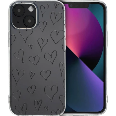 Afbeelding van iMoshion hoesje Geschikt voor iPhone 13 Mini Siliconen Design Meerkleurig / Black Marble
