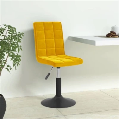 Afbeelding van vidaXL Eetkamerstoelen draaibaar 6 st fluweel mosterdgeel