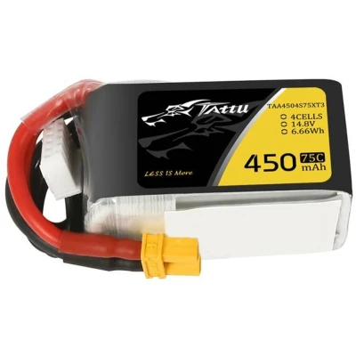 Afbeelding van Tattu LiPo accupack 14.8 V 450 mAh Aantal cellen: 4 75 C Softcase XT30