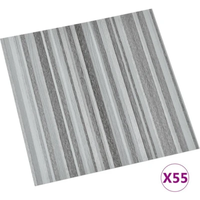 Afbeelding van Vloerplanken zelfklevend 55 st 5,11 m² PVC lichtgrijs