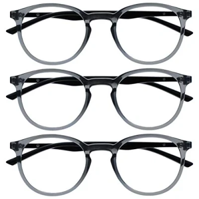 Afbeelding van OPULIZE Met Reading Glasses Unisex, Voorzijde: lichtgrijs, zwarte armen