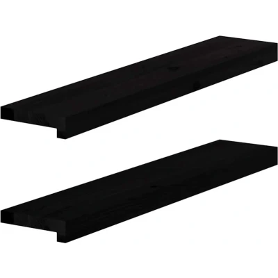 Afbeelding van Vensterbanken 2 st 80x15x2 cm massief eikenhout donkerbruin