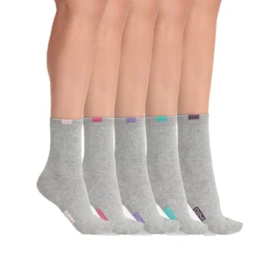 Image de DIM Femme Ecodim Coton Talon/Pointe Renforcés x5 Chaussettes, Gris Clair, One Size