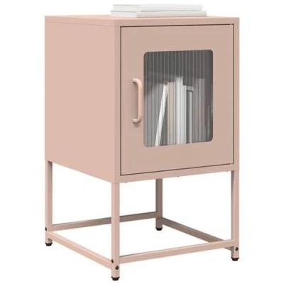 Image de vidaXL Table de chevet rose 36x39x60,5 cm acier laminé à froid853327