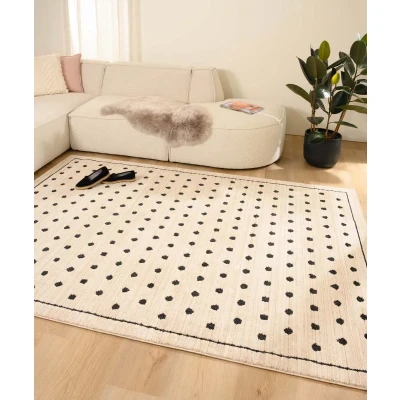 Afbeelding van Vloerkleed Stippen Fancy Dots Crème 80x150 Cm