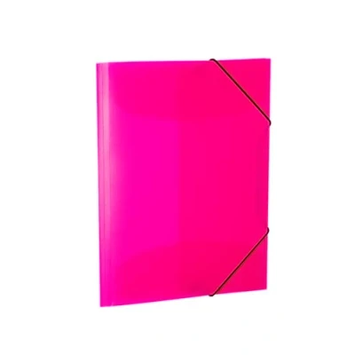 Afbeelding van HERMA 19657 Ordner A4 doorschijnend neonroze, stabiele kunststof, wasbaar en duurzaam, met binnenklep elastiek, documententas voor kinderen, jongens meisjes