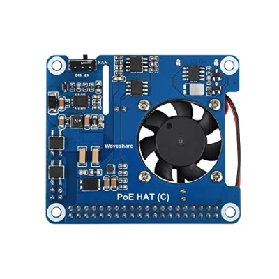 Afbeelding van Waveshare PoE HAT (C) voor Raspberry Pi 3B+/4B, 802.3af/at Power Sourcing Equipment vereist