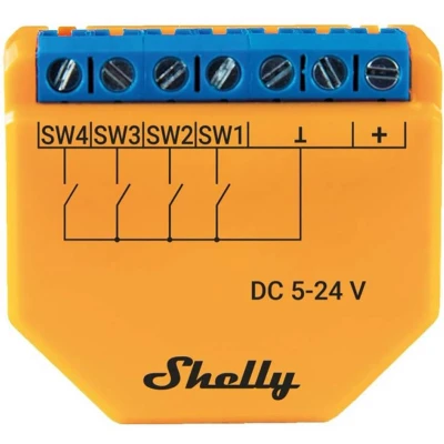 Afbeelding van Shelly Plus i4 DC Scenariomodule WiFi, Bluetooth