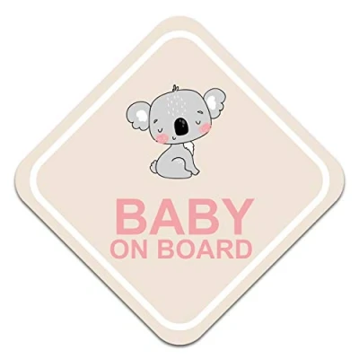 Afbeelding van Baby on Board autosticker, 10 x cm, diermotief, achterruit, kofferbak, autoaccessoires, zelfklevend, weerbestendig, R127 (nr. 4 Koala)