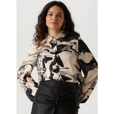 Afbeelding van JANSEN Amsterdam Blouse Carola Zwart dessin S