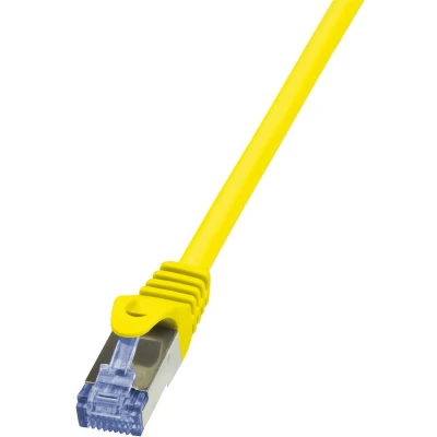 Afbeelding van LogiLink CQ3077S RJ45 Netwerkkabel, patchkabel CAT 6A S/FTP 5.00 m Geel Vlambestendig, Snagless 1 stuk(s)
