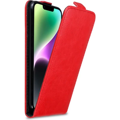 Afbeelding van Cadorabo Hoesje geschikt voor Apple iPhone 14 PLUS in APPEL ROOD Beschermhoes flip design Case Cover met magnetische sluiting