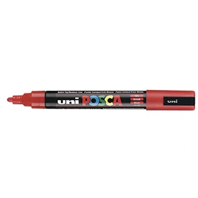 Afbeelding van UNI BALL Posca PC 5 M Marker, rood, enkele pen