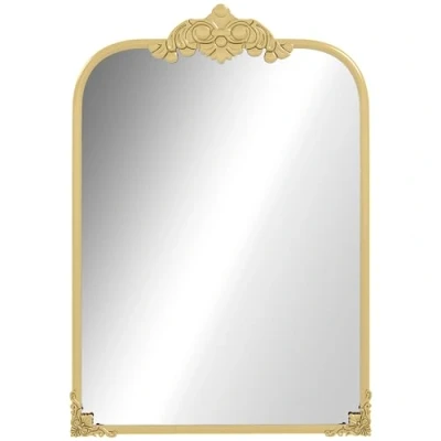 Afbeelding van HOMCOM Wandspiegel, 60 x 87 cm, barokke stijl, decoratieve spiegel met metalen frame, voor woonkamer, slaapkamer, goud